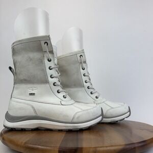 Womens Ugg Adirondack III Waterproof Wool Lined White Snow Boots Size 9 M GUC